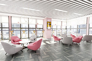 化妝品公司女性辦公室裝修設計全景案例