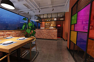 600方現(xiàn)代餐飲店裝修設(shè)計(jì)全景案例